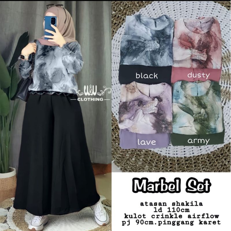 SETELAN KULOT crinkle  "marbel set"