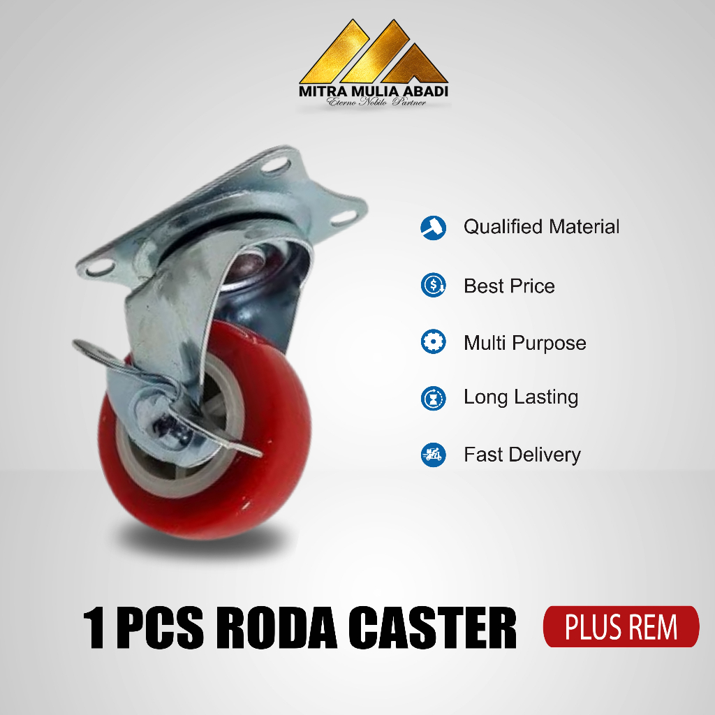 1PCS Casters Roda merah 50mm (2 inch) - per pcs l Kaki Roda Etalase