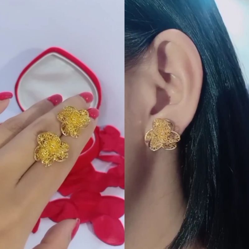 Xuping88 Anting Kendari titanium lapis emas  Wanita