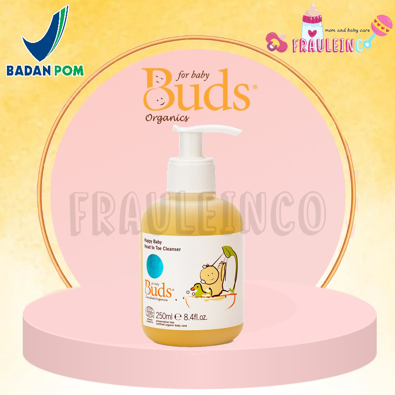 Buds Organics - Happy Baby Head To Toe Cleanser 250ml - Sabun Shampoo 2in1 Bayi Organik