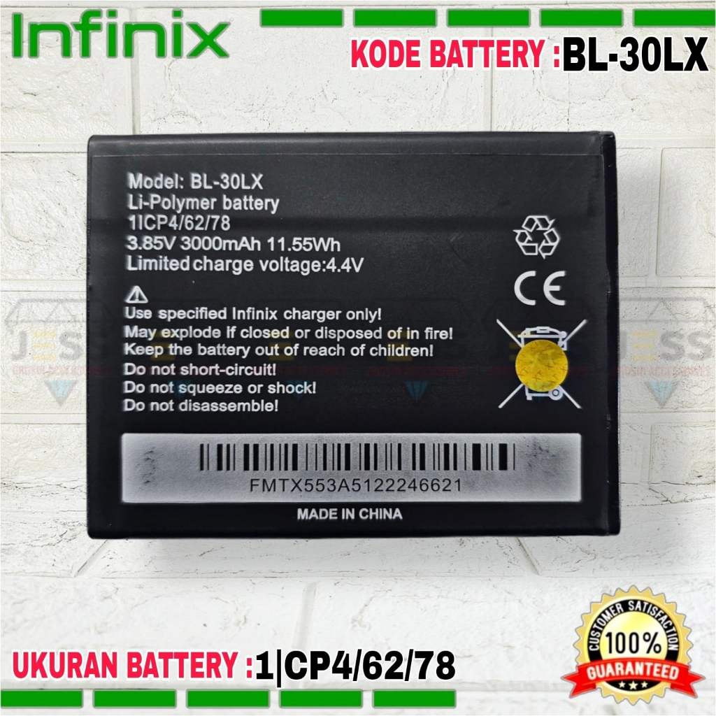 Baterai Battery Original ERRLY BL-30LX BL30LX For Type INFINIX Hot 3 , Hot 3 Max X553 , Hot 3 Lite X554