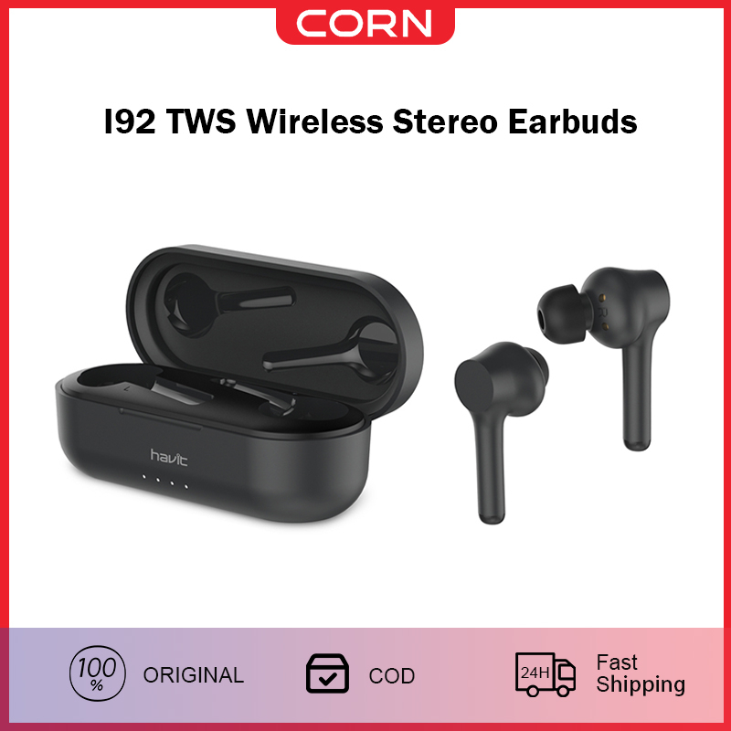 I92 True Wireless Stereo Earbuds bluetooth V5.0 IPX5 Waterproof Environmental Noise Cancellation Earphone -Putih