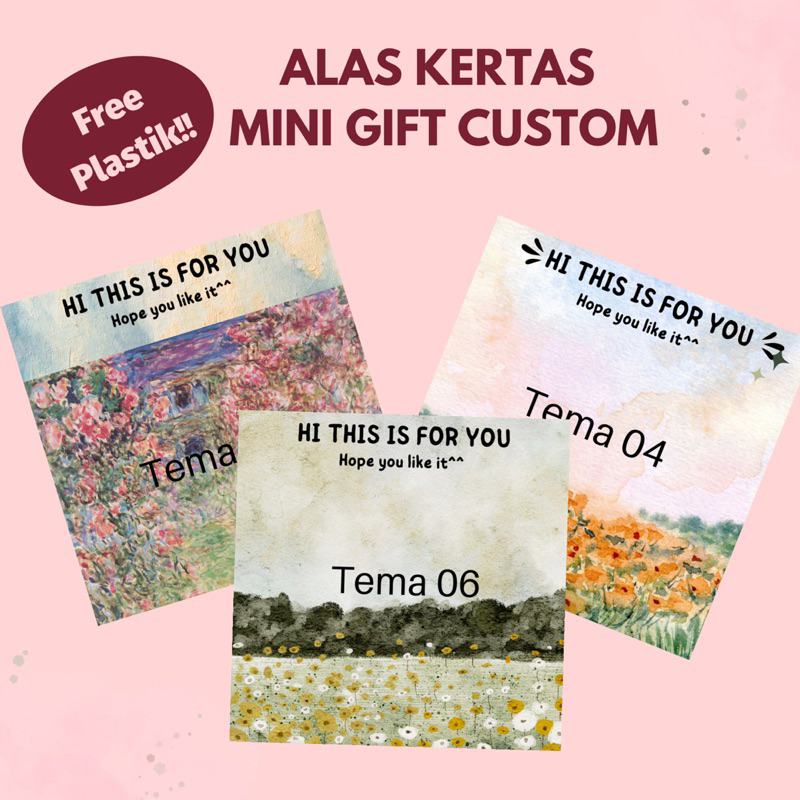 

ALAS KERTAS MINI GIFT WISUDA FREE CUSTOM FREE PLASTIK