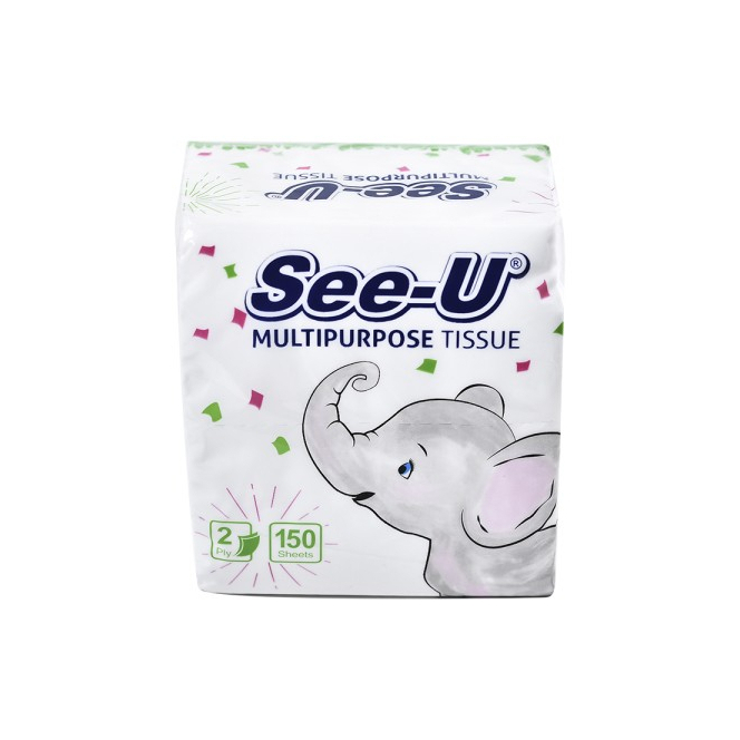 Tissue See U Multipurpose Pop Up Gajah 150 Sheets 1 Ply / Tisu kotak meja makan serbaguna