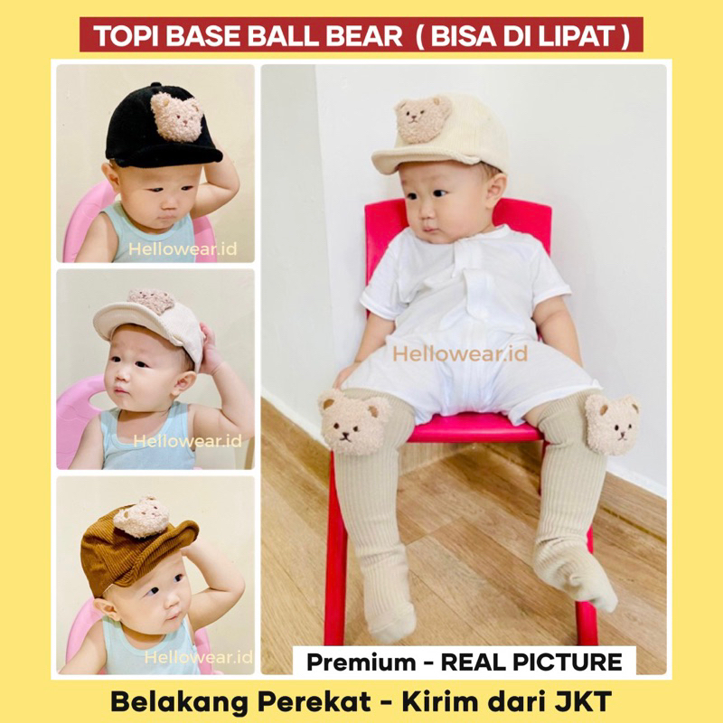 TOPI BASEBALL ANAK BABY TOPI KUPLUK ANAK BABY TURBAN ANAK TEDDY BEAR LUCU KIDS HAT KOREA STYLE TOPI BEAR