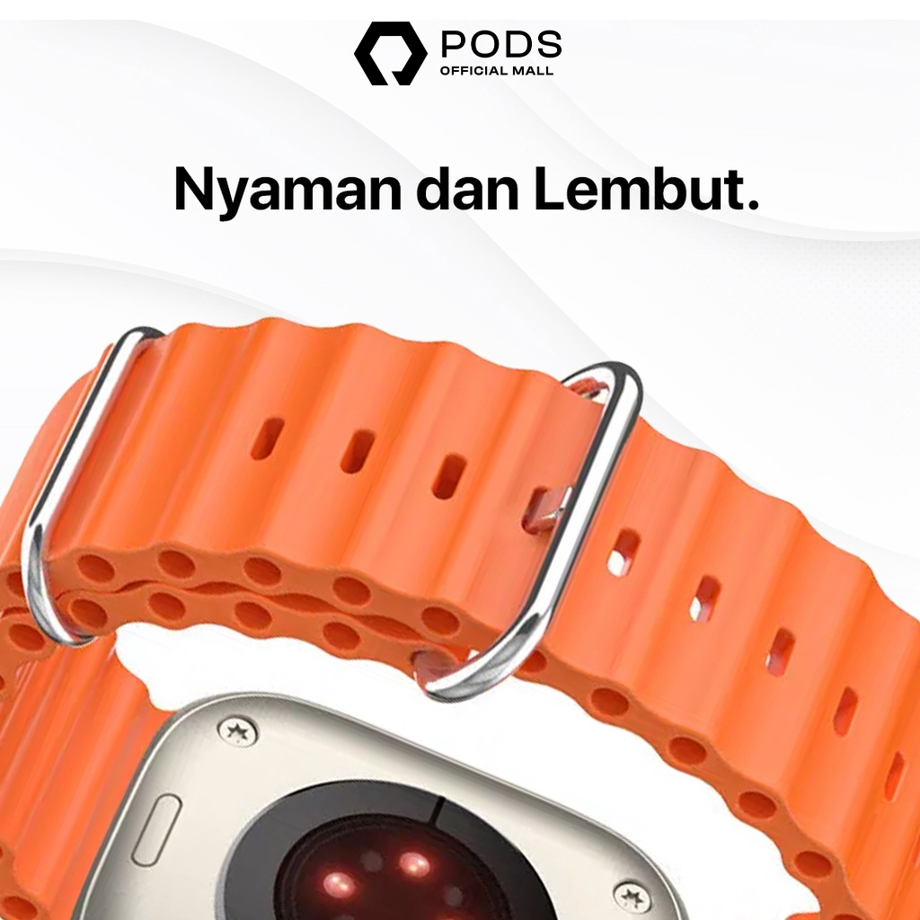 Ocean Strap for Smartwatch - 38mm 42mm Sports Band Ocean Tali Jam untuk Iwatch Strap Pengganti Model Terbaru Tali Strap Jam Tangan Smartwatch Iwatch 5 6 7 8 42mm 44mm 45mm 49mm T500 T55 T500+ Plus Hiwatch 8 by Pods Indonesia