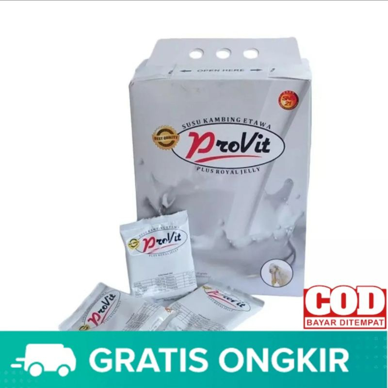 

Provit Susu Kambing Etawa Plus Royal Jelly Original Asli Premium 1Renteng Isi 10 Sachet