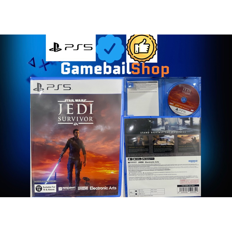 Jedi Survivor Star Wars StarWars PS5 Game ( Reg 3 asia / English ) Kaset Game BD PS5 FISIK