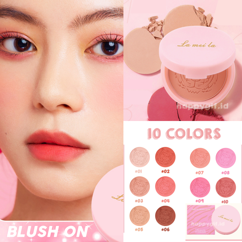 LAMEILA Tiger Blush On Free Kuas Palette Matte Anti Air Tahan Lama LA221 5186