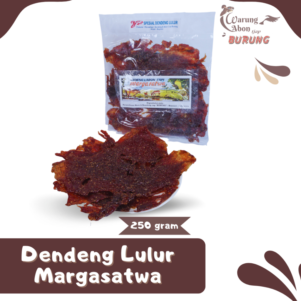 

Dendeng Lulur Margasatwa Cap Burung 250 gram