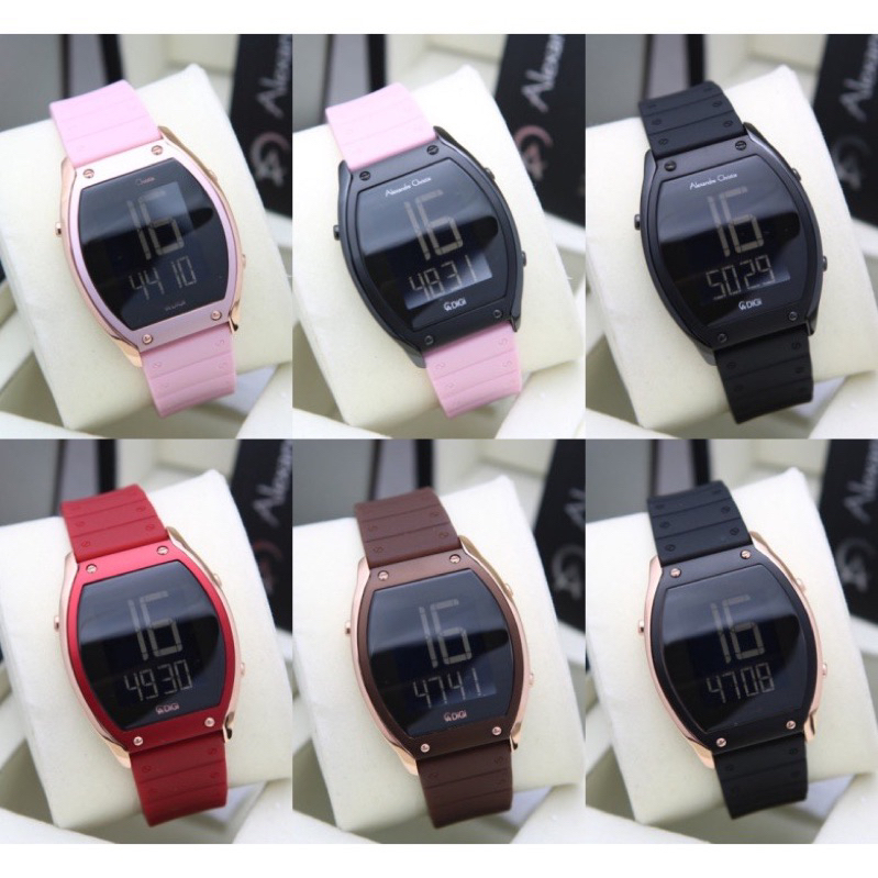 JAM TANGAN WANITA ALEXANDRE CHRISTIE AC9383 / AC 9383 DIGITAL RUBBER ORIGINAL GARANSI RESMI 1TAHUN