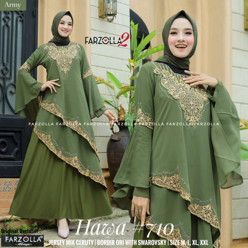 Gamis Turkey Hawa #710 Bordir Dress By Original Farzolla 2 Longdress Busana Muslimah