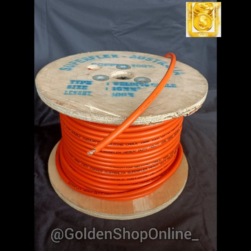 Kabel Las Superflex Orange 16mm Full Tembaga (Harga per meter)