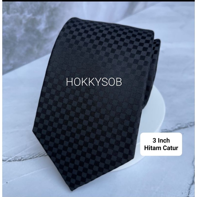 DASI HITAM SLIM POLOS SALUR BINTIK GARIS KOTAK CATUR POLOS DASI WISUDA WEDDING ACARA KANTOR SERAGAM KULIAH OSPEK