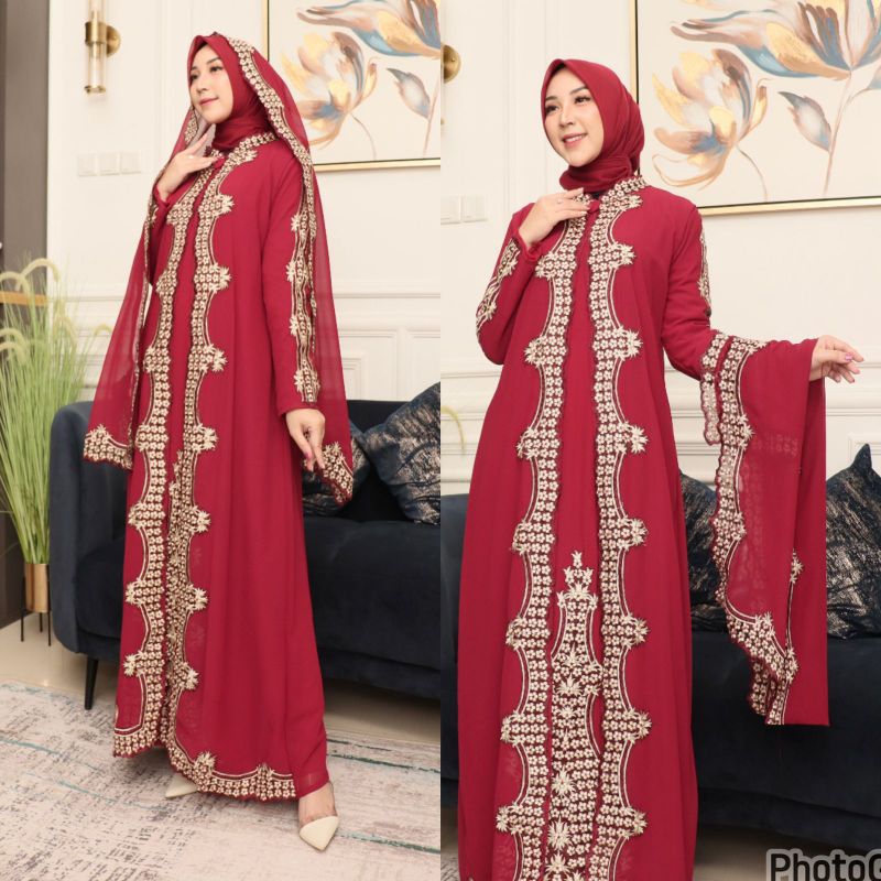 GAMIS SELENDANG MAHARANI//JUMBO LD 125 CM//SERAGAMAN KELUARGA//BAJU PESTA LAMARAN//BAJU WISUDA//BAJU LEBARAN//BAJU KONDANGAN//ORIGINAL BY PELANGI JAYA//MDHBROTHER