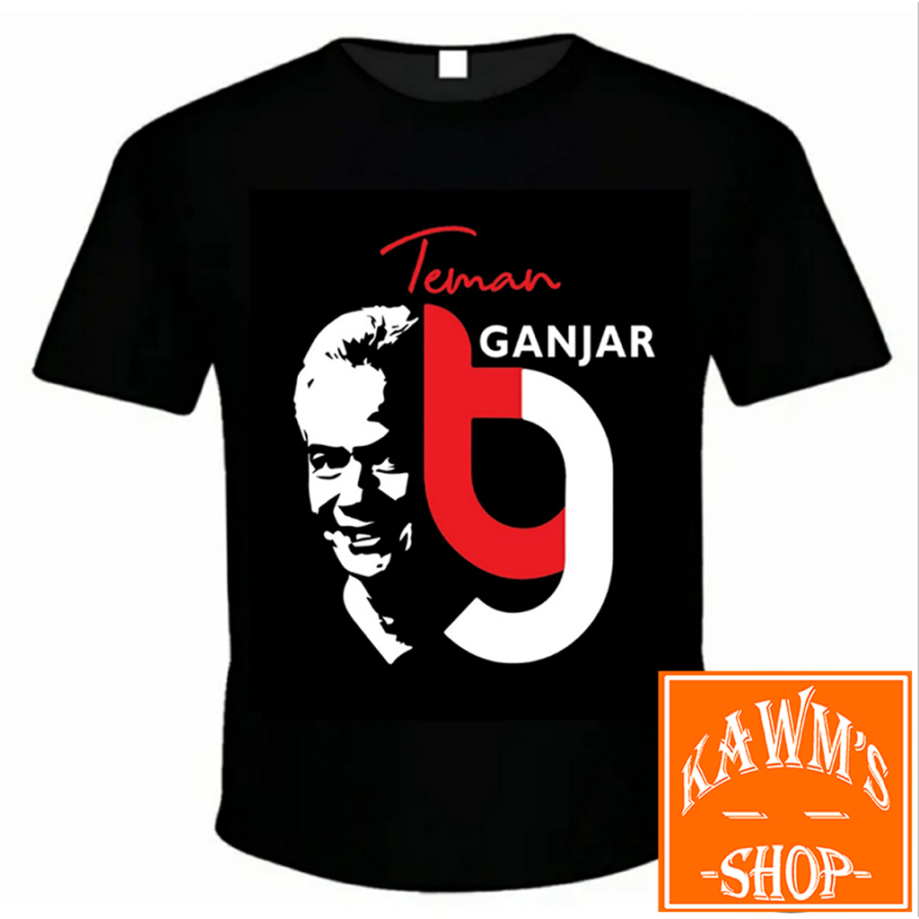 Kaos Teman Ganjar Pranowo Relawan Ganjar Pranowo Hitam Keren Combed 24s