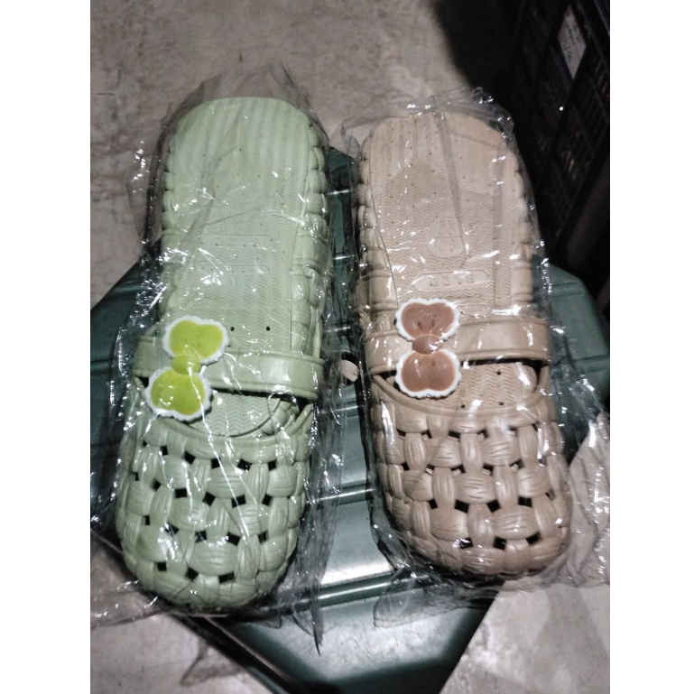 Gobra ♕ SA031 Sandal Jelly Import Pita Lubang Lubang / Sendal Slop / Sendal Empuk Wanita Rubber Polos Warna Kamar Mandi Dapur Rumah / Jelly Shoes