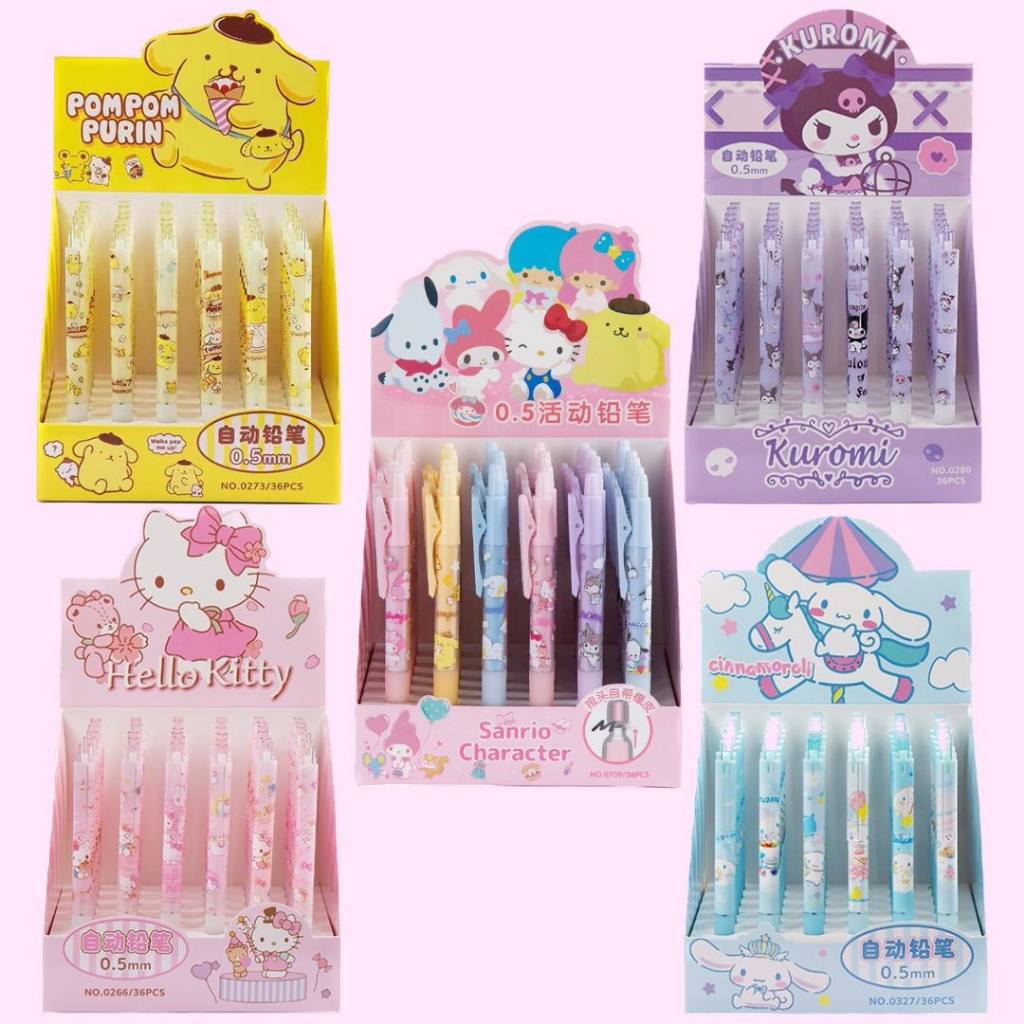 KENSHO Pensil Mekanik Karakter Sanrio Premium / Mechanical Pencil / Hellokitty Cinnamoroll Kuromi PomPom Purin