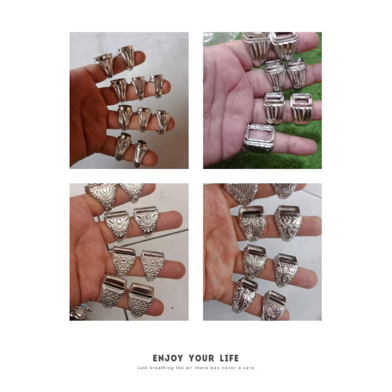 Ring Tanam Bulat - Tanam kotak ( Alpaka) Kodian