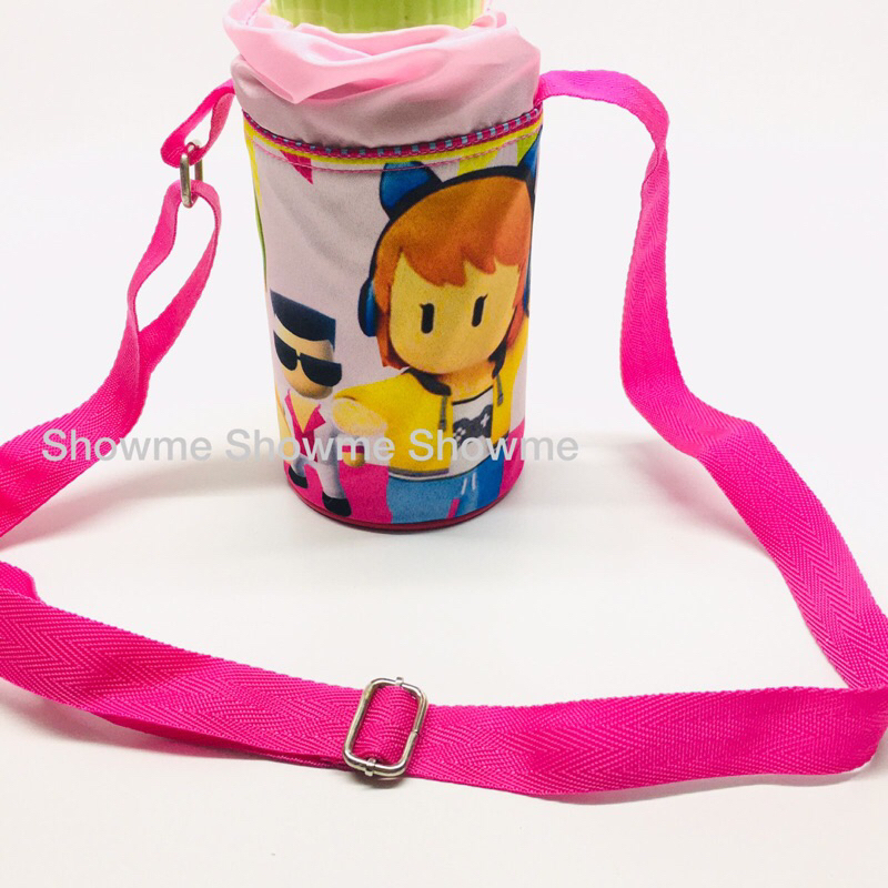 Showme tas botol minum anak sekolah karakter premium cetakan anti luntur STUMBLE GUYS PINK CUTE ONLINE GAME