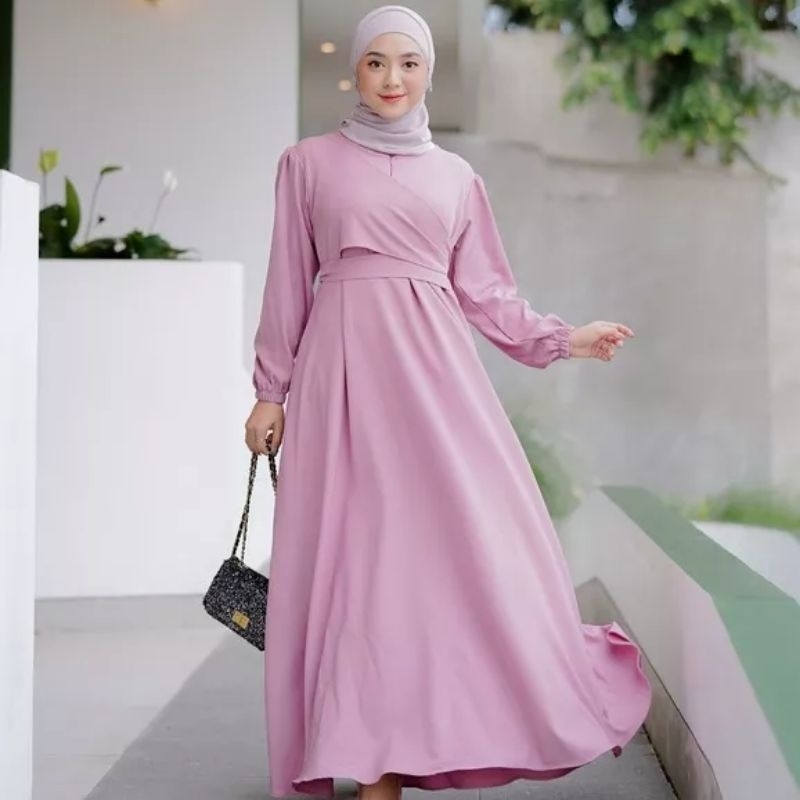 TIARA  DRESS / bahan Crincle airflow /fashion muslim terbaru dres remaja kondangan kekinian