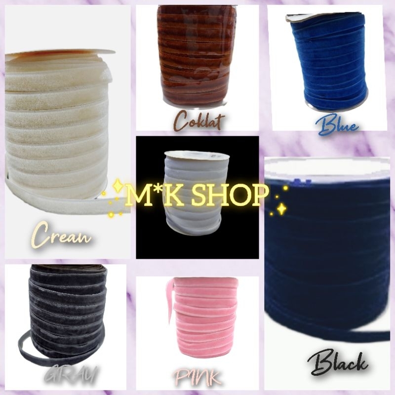 Pita Berudu/Velvet ribbon ukuran 3/8&quot;(9.5 mm)harga per roll