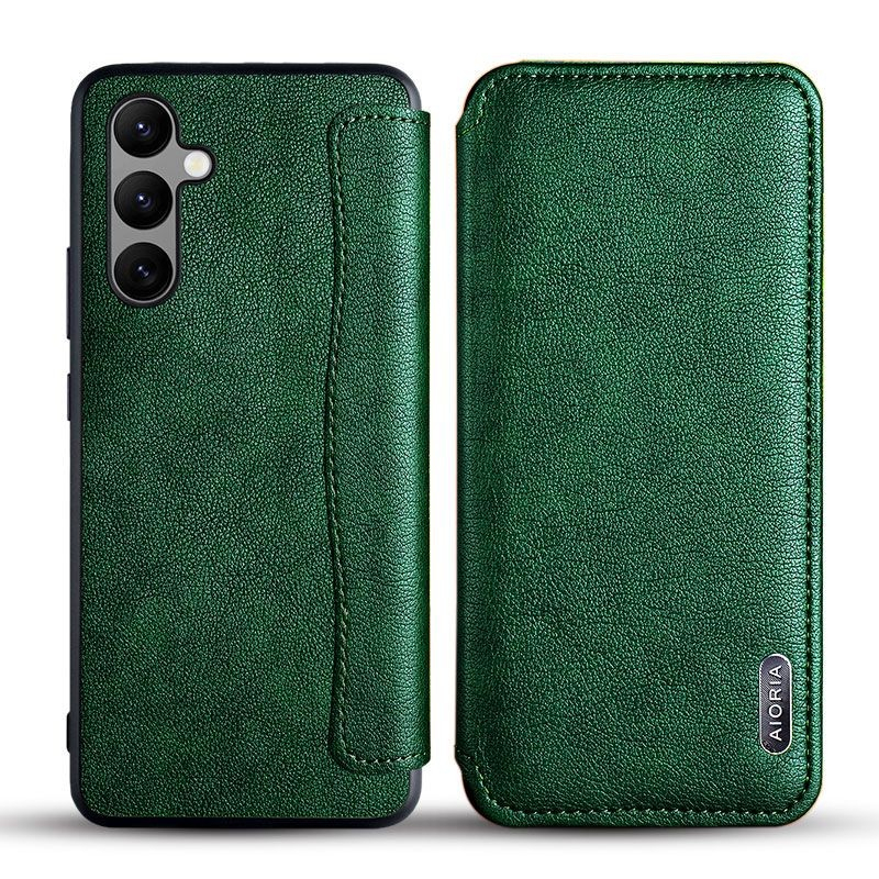 SAMSUNG A34 5G / A54 5G CASE LEATHER FLIP CASE AIORIA LEATHER FLIP COVER SILIKON TPU SOFTCASE