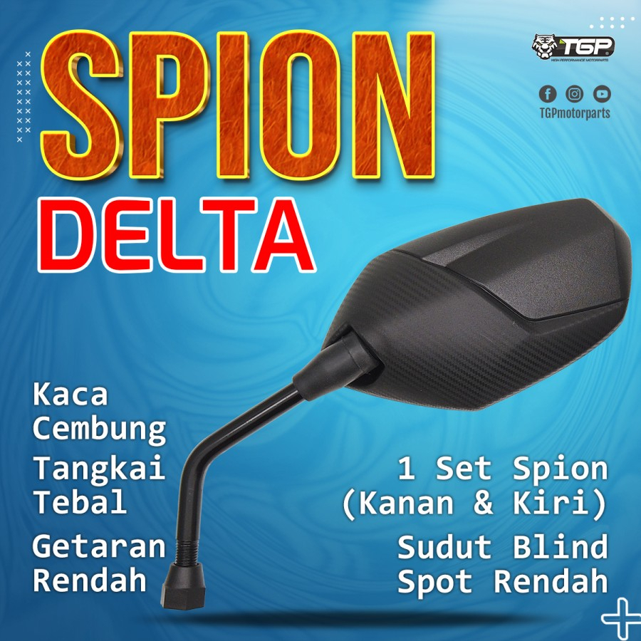 Spion Motor Delta Honda Yamaha TGP Beat FI Vario 125 150 PCX Variasi - honda, TANGKAI PANJANG BAYAR DI TEMPAT