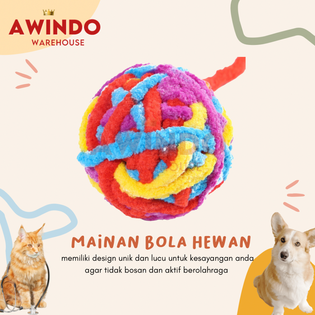 BOLA KECEBONG - Mainan Bola Kucing Anjing Tangkap Cat Chaser Ball Toy