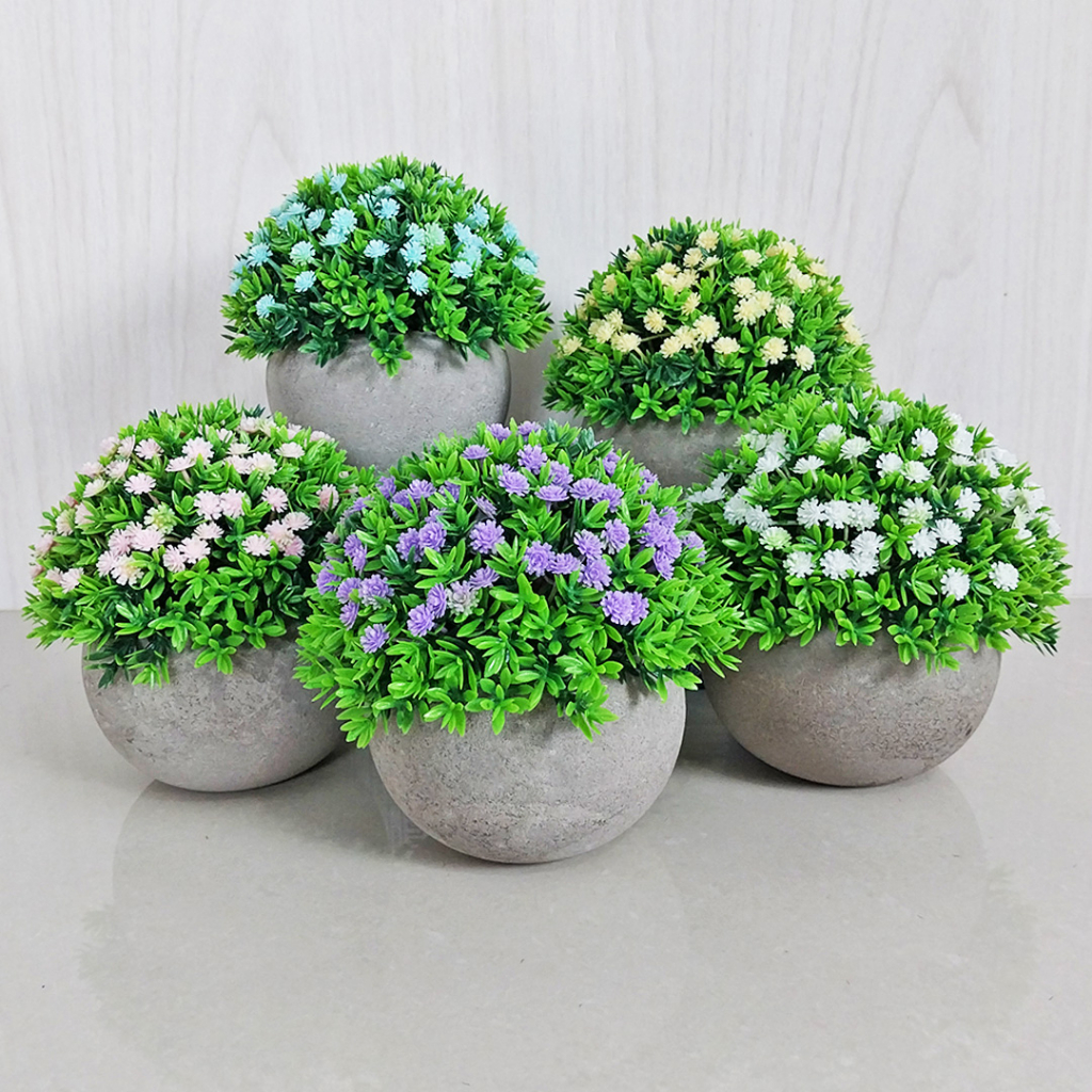 AND / COD / Pot Bunga Hias Dekorasi Rumah Artificial Flowers Import Bunga Hias Plastik Murah PBP124