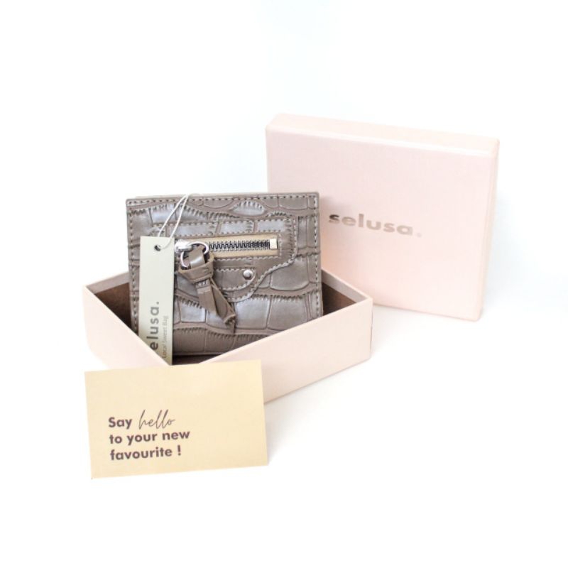 SELUSA HAILEY WALLET CROCO  (Free Hardbox Exclusive) | Dompet Koin Dompet Lipat