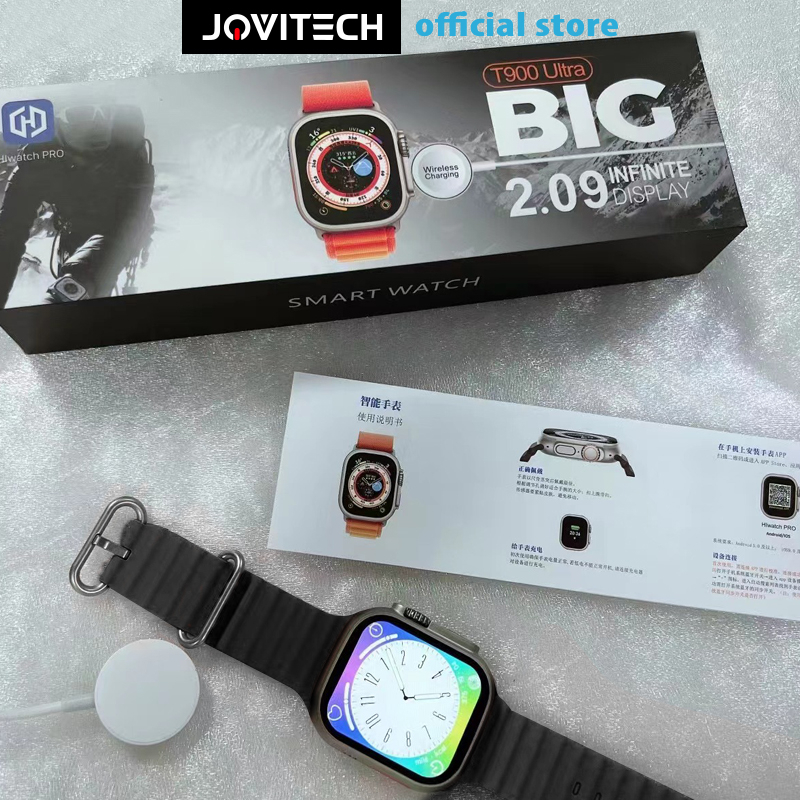 【COD】Jovitech  T900 Ultra Smartwatch 1.99 Inch Full Square Screen NFC Mendukung Bluetooth Panggilan Jam Tangan - SW27