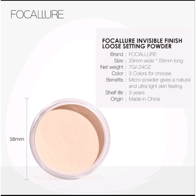 FOCALLURE FA15 Super Fine Loose Powder - 3 Colours TABUR-BEDAK(BPOM)