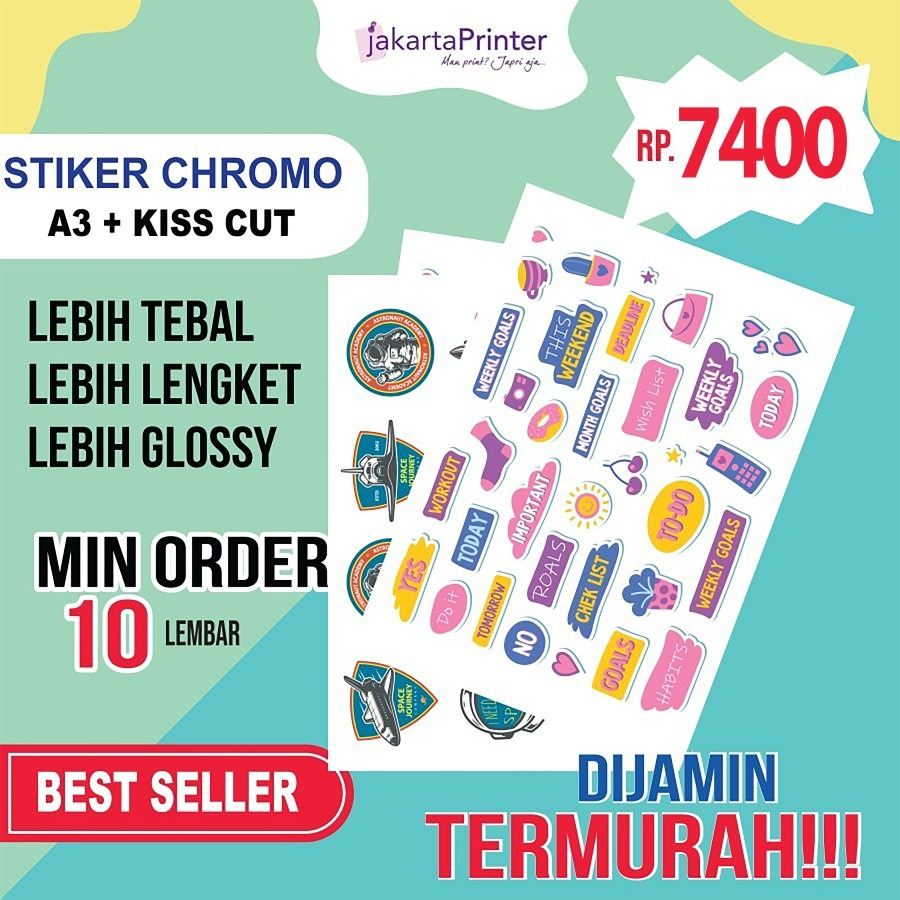 

CETAK STIKER CHROMO A3+ FREE CUTTING 10 LEMBAR