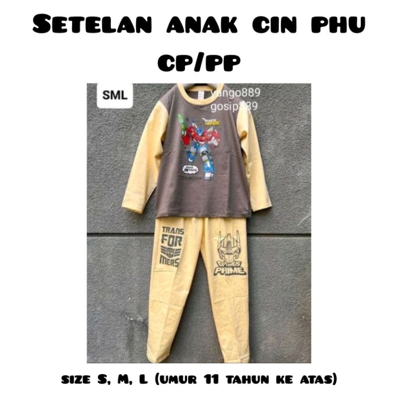 SETELAN BAJU PANJANG ANAK/REMAJA LAKI LAKI CIN PHU PP UMUR 11 TAHUN KE ATAS