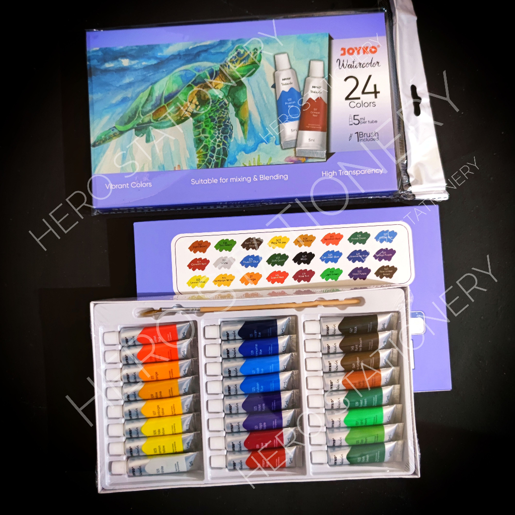 

Cat air vibrant watercolor set joyko 24 warna WC-4-24