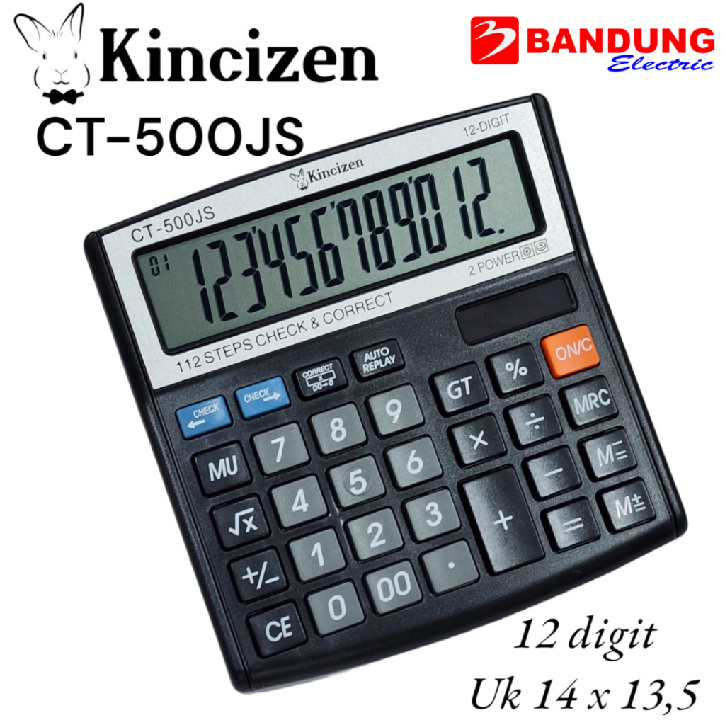 

Kalkulator 12 Digit Dual Power Model Citizen Kincizen CT - 500JS