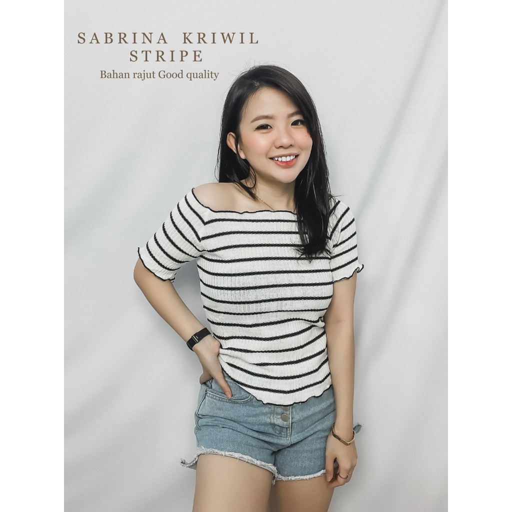 HOPYLOVY - Sabrina Stripe Kriwil Rajut