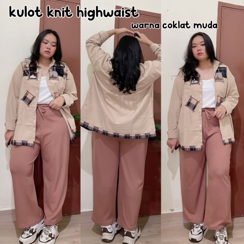 HARU KULOT KNIT HIGHWAIST JUMBO BIG SIZE OVERSIZE