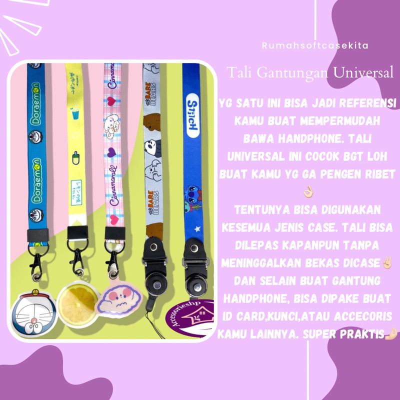 TALI GANTUNGAN UNIVERSAL BESAR CASE ID CARD KUNCI AKSESORIS LAINNYA