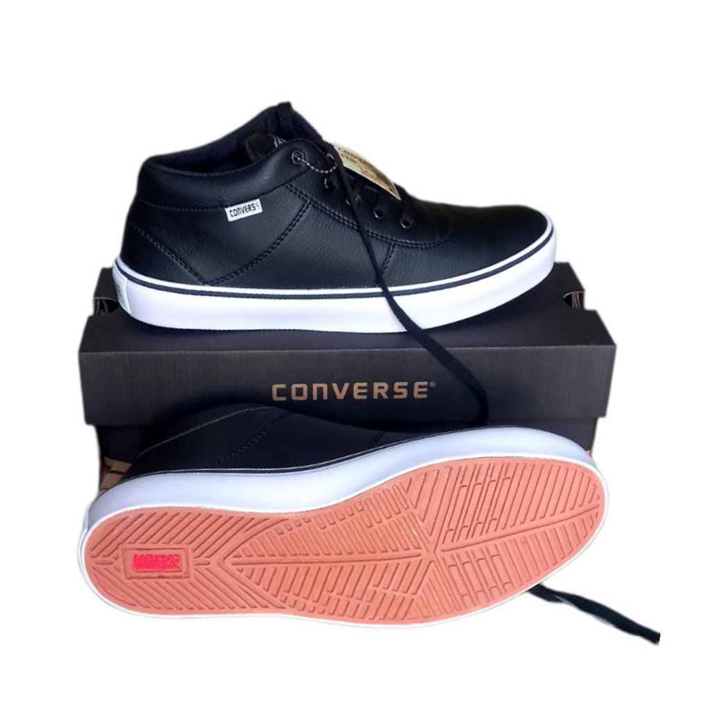 Sepatu Converse70s Allstar Leather Kulit Black White Grade Original Made In Vietnam Sneakers Pria Da