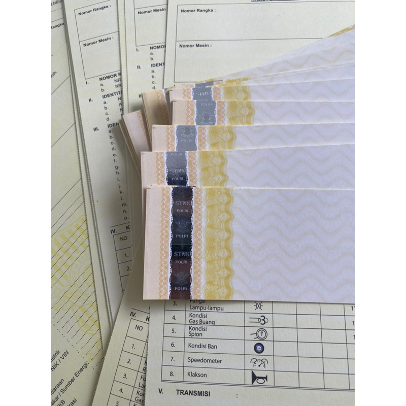 Kertas Gesek Stiker Nomor Rangka dan Mesin Samsat Resmi Cek Fisik Kendaraan Motor Mobil Gesekan Polda Termurah