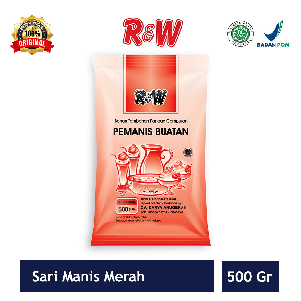 Sari Manis Pemanis Buatan Sodium Super Merah Rajawali R&amp;W RW 500 gr