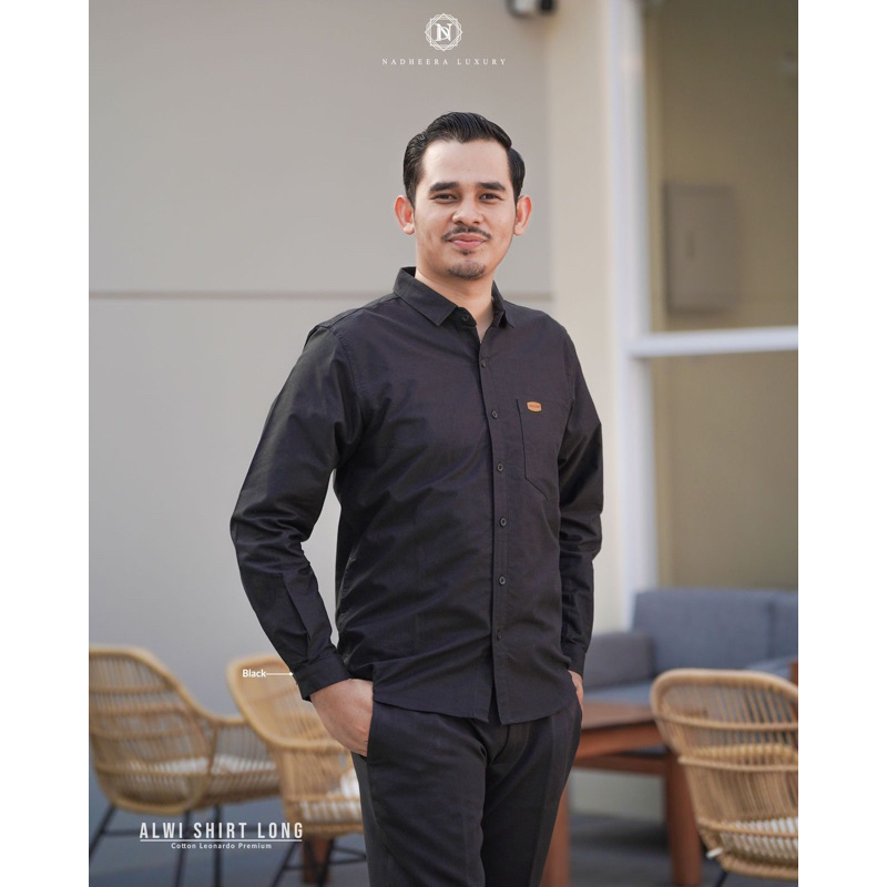 NADHEERA LUXURY Kemeja Pria Lengan Panjang Alwi Shirt Panjang (Long)