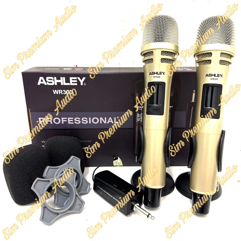 Mic Wireless ASHLEY WR 300 WR300 ORIGINAL 2 MIC FREE RING + BUSA