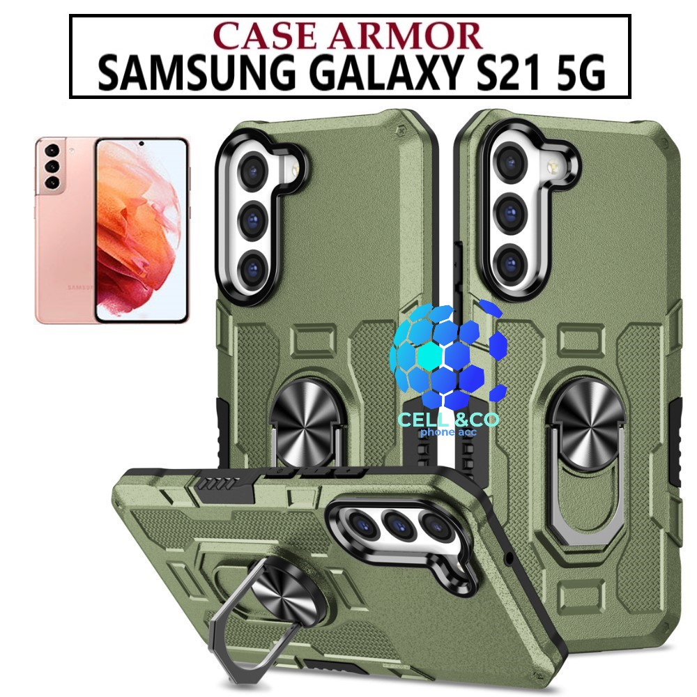 Case Armor SAMSUNG GALAXY S21 5G Iring Cincin Magnetic Kesing Hp Protect kamera Premium Hard Case Standing Robot Pelindung Kamera