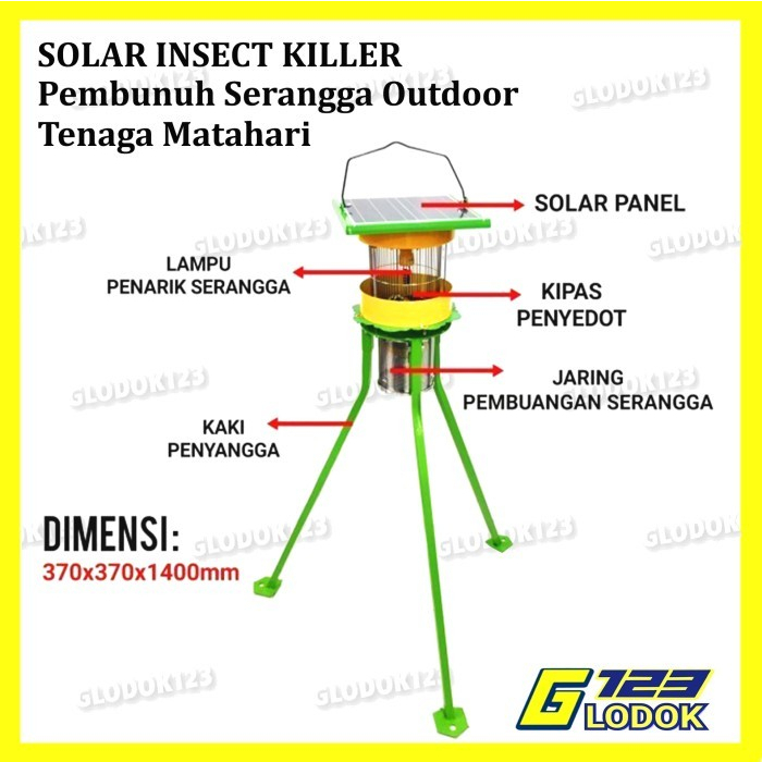 Alat Pembunuh Nyamuk Serangga Tenaga surya Solar Insect Killer Outdoor