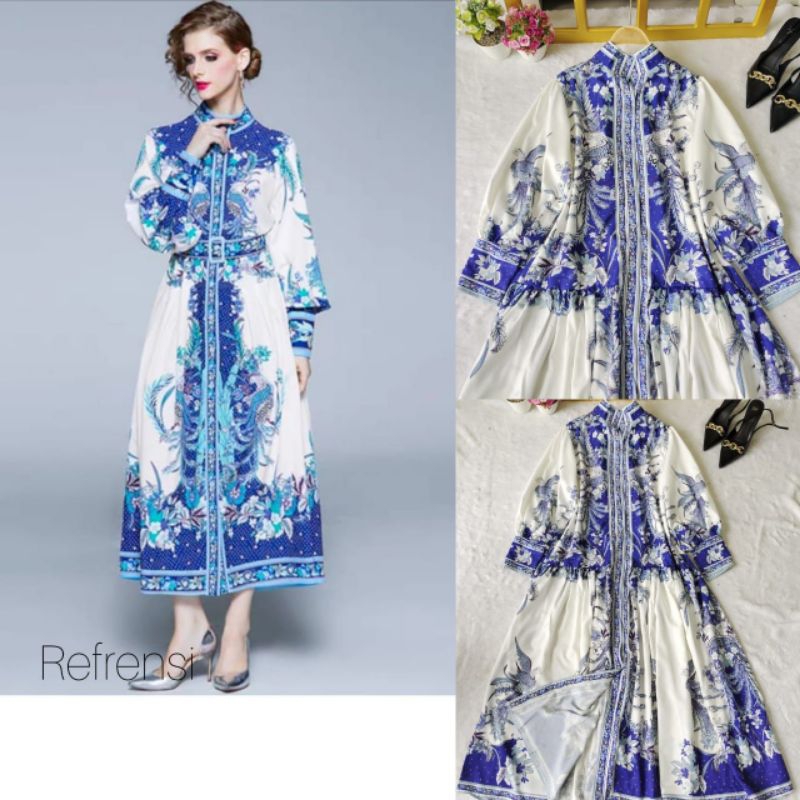 DRESS SULTIN BIRU CANTIK PREMIUM // DRESS IMPORT PREMIUM // TERUSAN IMPORT PREMIUM // FASHION IMPORT PREMIUM BKK