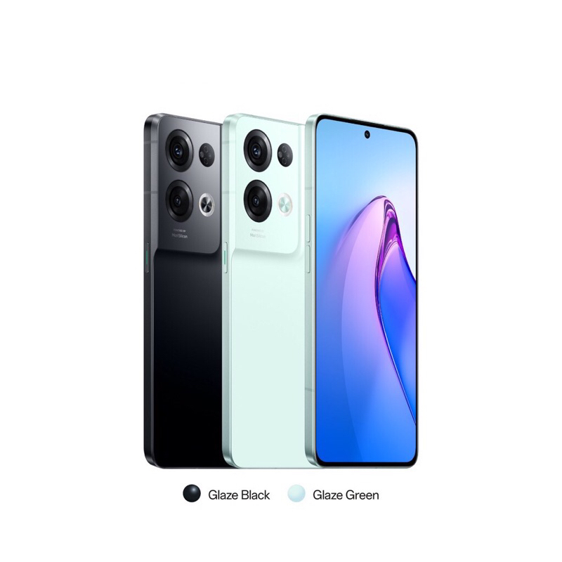 HANDPHONE OPPO RENO 8 PRO 5G RAM 12GB/256GB (Glaze Black & Glaze Green)