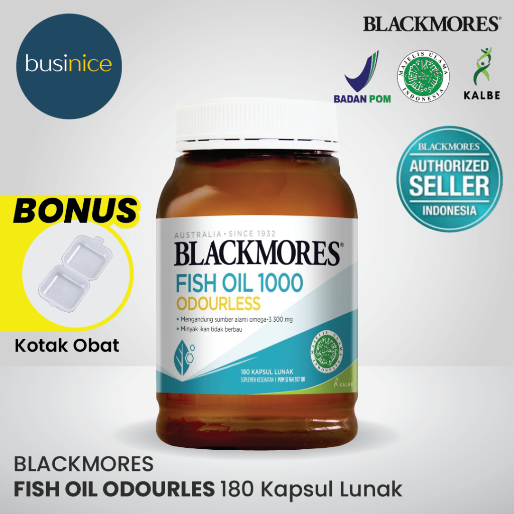 Blackmores Odourless Fish Oil 1000 180 Softgel Minyak Ikan